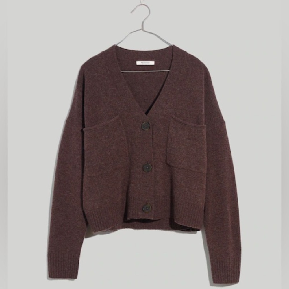 madewell wool & cotton cardigan | m brown